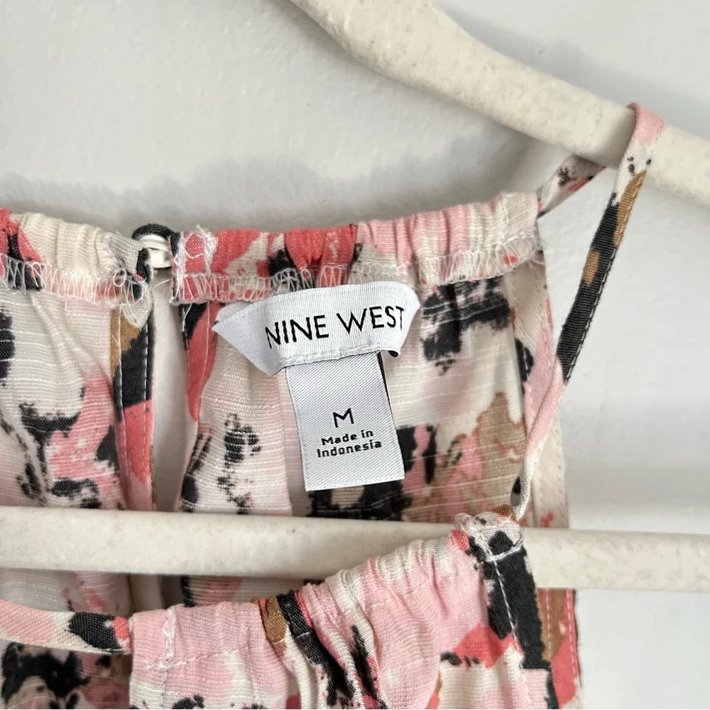 🩷NINE WEST SLEEVELESS HALTER KEYHOLE NECKLINE COLOR TANK TOP SIZE MEDIUM - Picture 4 of 5